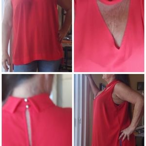 Jennifer Lopez orange sexy sleeveless hi low